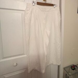 Nine West Cream Wide Leg Crop Pants